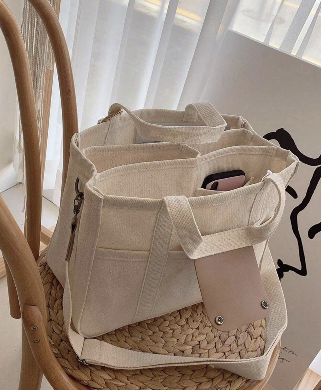 Canvas Tote Bag, Canvas Shoulder Bag-Crossbody