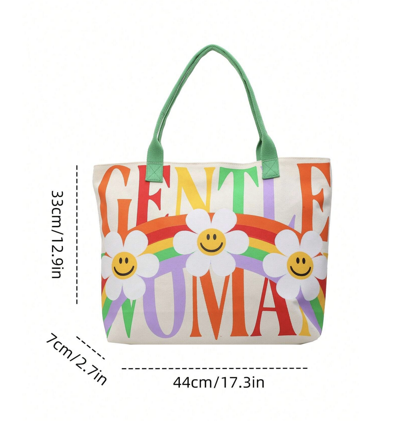 Daisy Graphic Printed Tote Bag