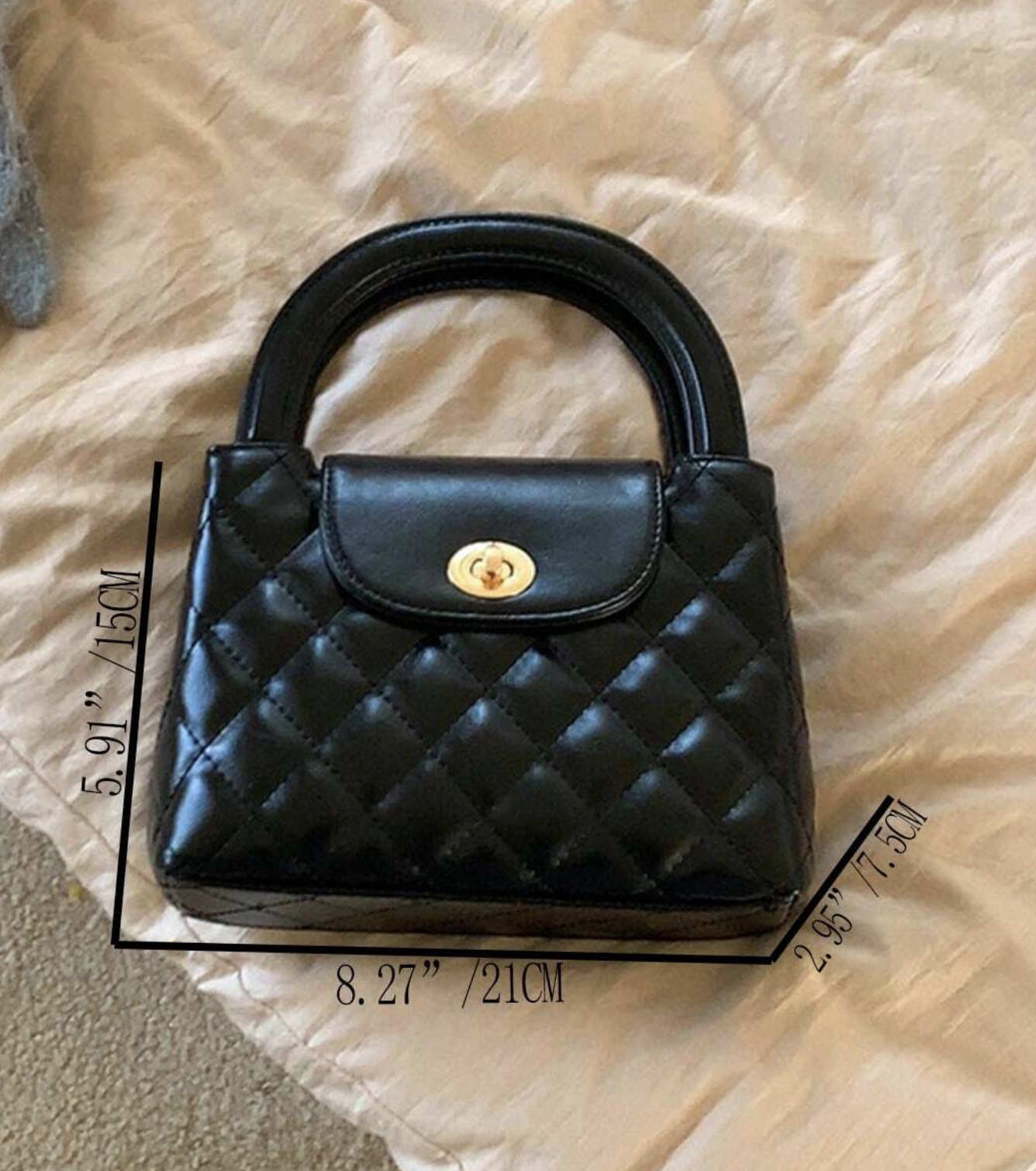 Quilted Handle Crossbody Tote Bag – Stylish & Versatile Shoulder Bag for Everyday Use
