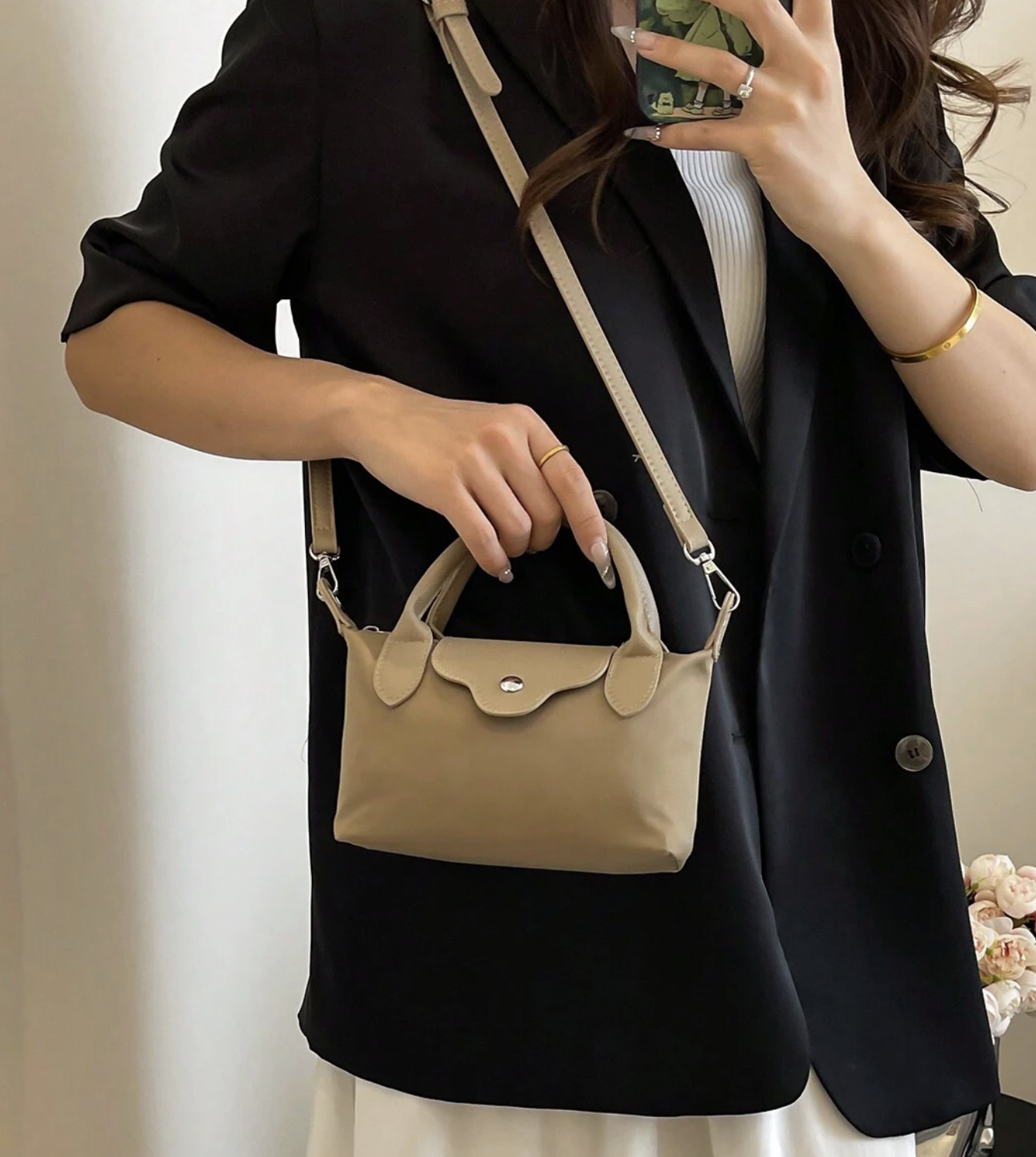 Mini Nylon Pouch Crossbody Bag – Lightweight Handle Bag for Travel & Everyday Use