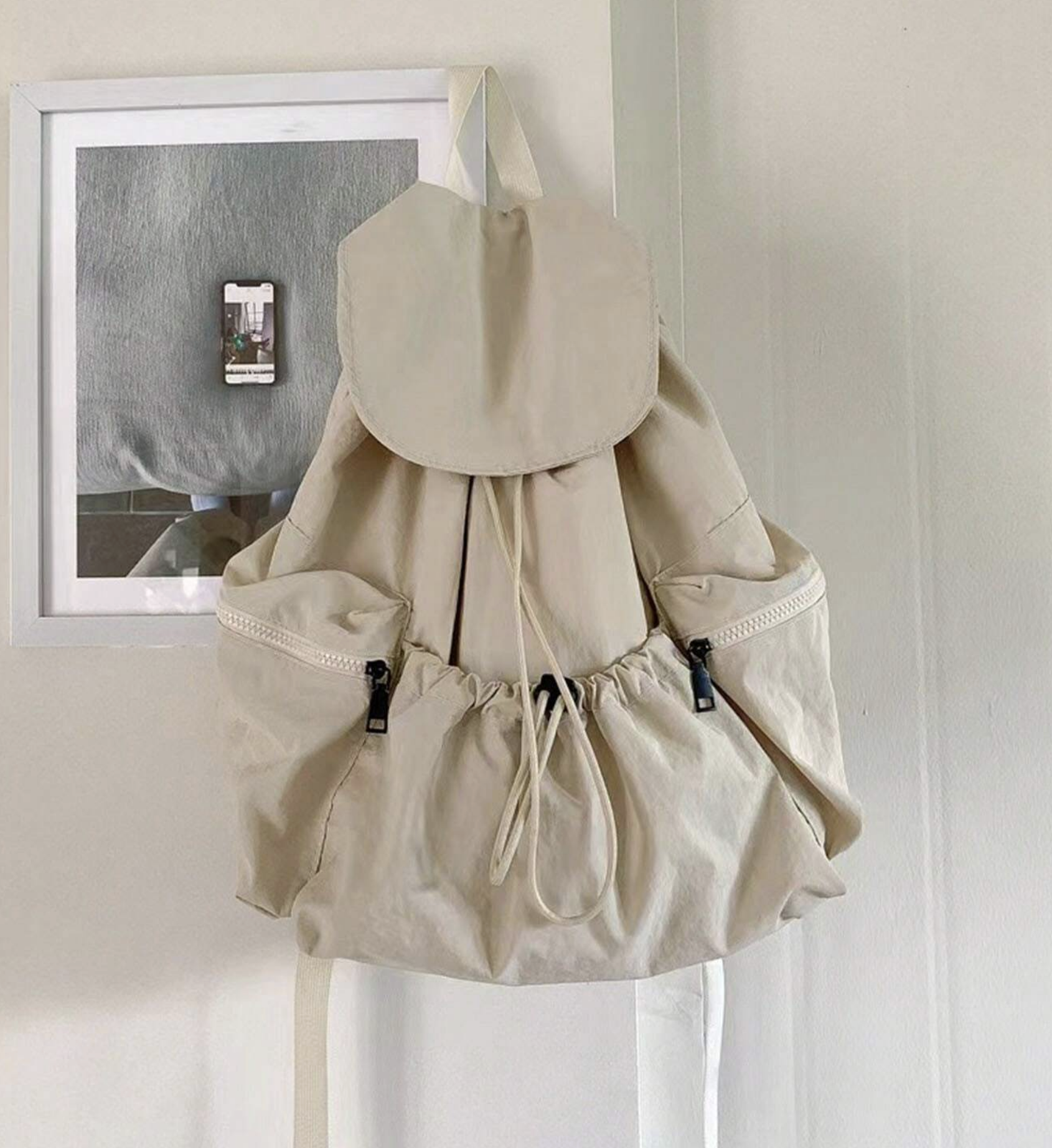 Nylon Drawstring Lightweight Backpack – Durable & Compact Travel Bag for Everyday Use