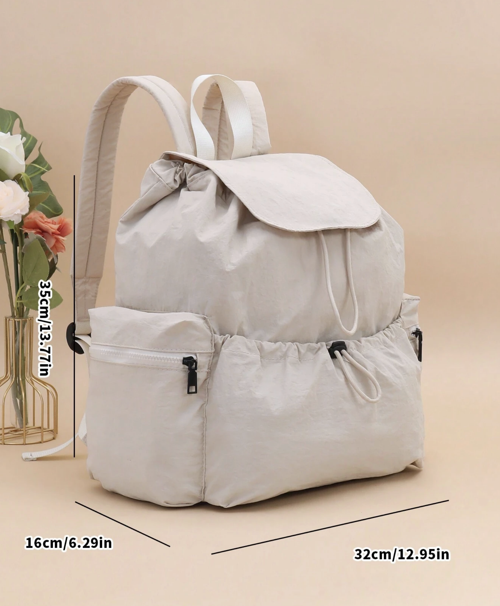 Nylon Drawstring Lightweight Backpack – Durable & Compact Travel Bag for Everyday Use