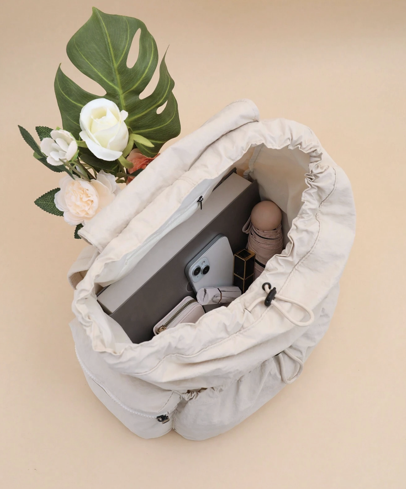 Nylon Drawstring Lightweight Backpack – Durable & Compact Travel Bag for Everyday Use