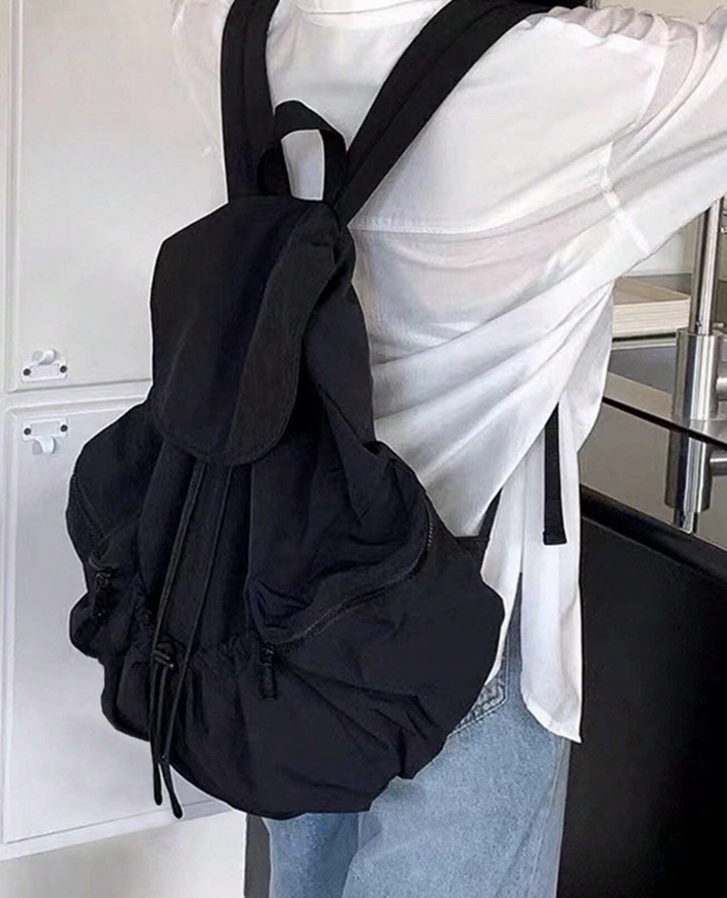 Nylon Drawstring Lightweight Backpack