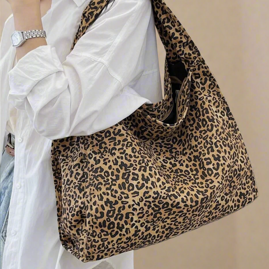 Leopard Large Capacity Shoulder Canvas Bag