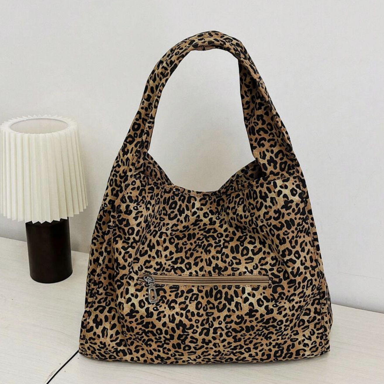 Leopard Large Capacity Shoulder Canvas Bag