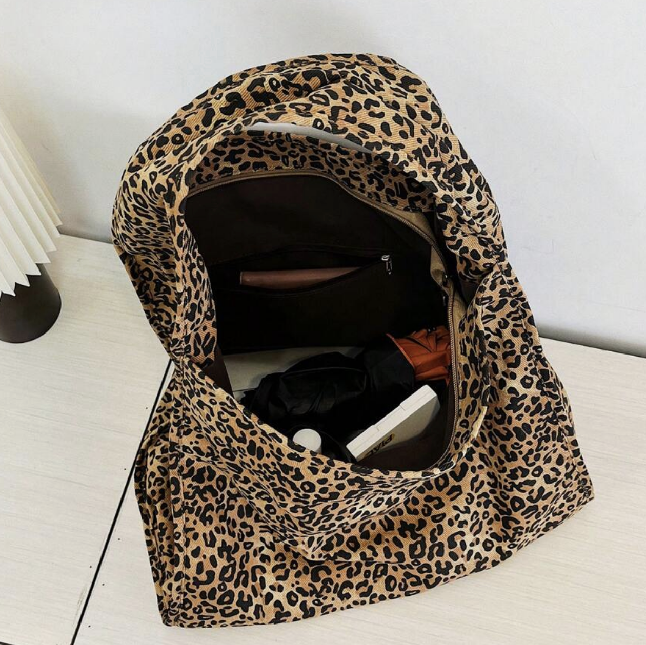 Leopard Large Capacity Shoulder Canvas Bag