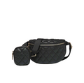 Quilted Crossbody Belt Bag with Small Pouch, Quilted Waist Bag, Fanny Pack