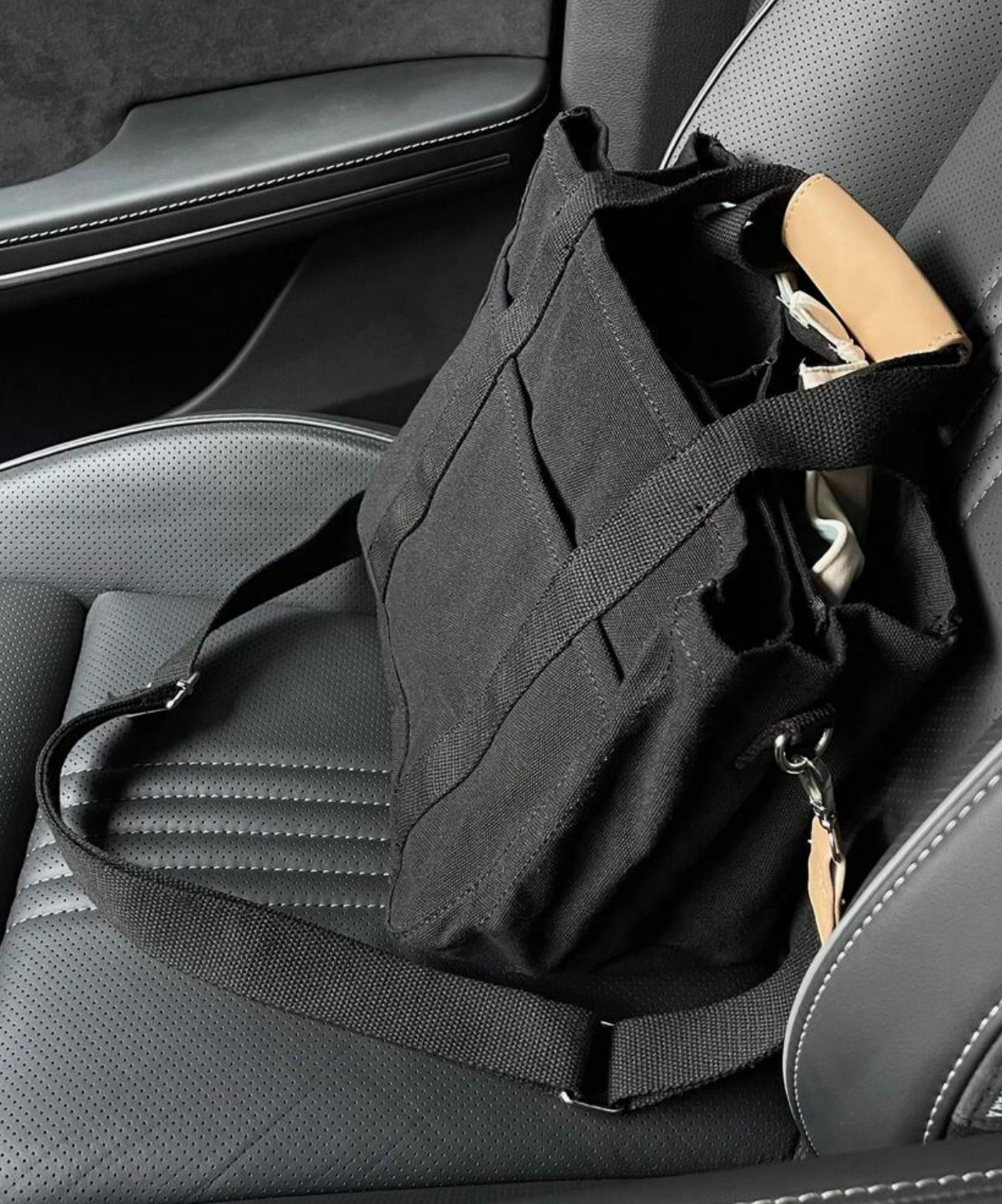 Canvas Tote Bag with Diaper Divider, Convertible Canvas Shoulder Crossbody Bag for Moms & Everyday Use