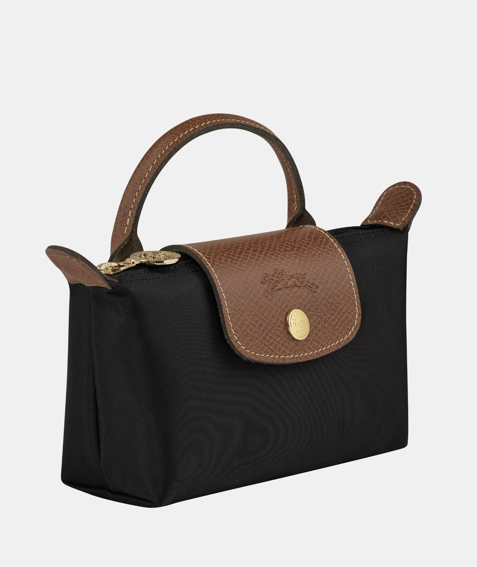 Handle Mini Pouch Bag with Strap, Small Crossbody Shoulder Purse for Women (Black)