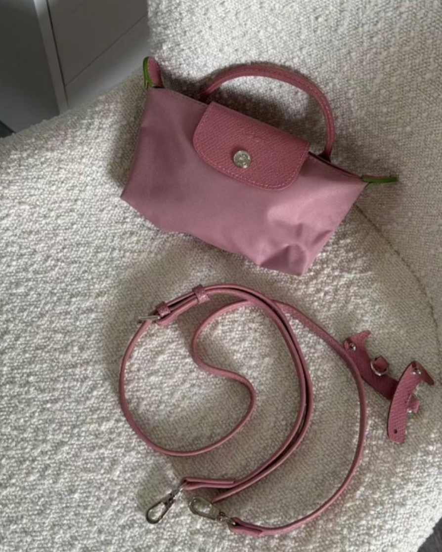 Handle Mini Pouch Bag with Strap, Small Crossbody Shoulder Purse for Women (Pink)