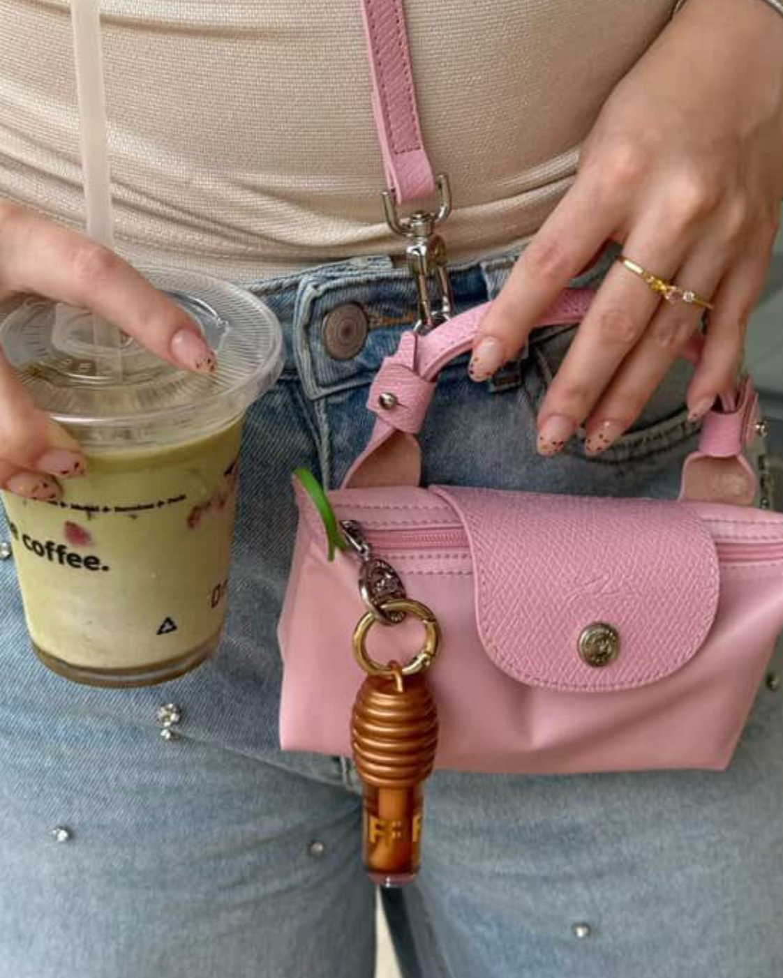 Handle Mini Pouch Bag with Strap, Small Crossbody Shoulder Purse for Women (Pink)