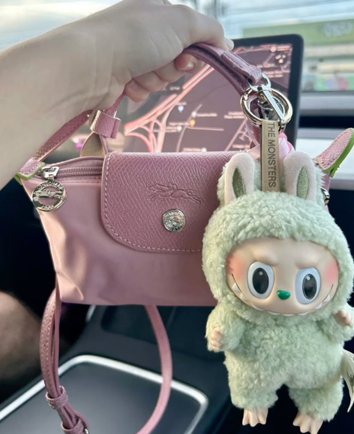 Handle Mini Pouch Bag with Strap, Small Crossbody Shoulder Purse for Women (Pink)