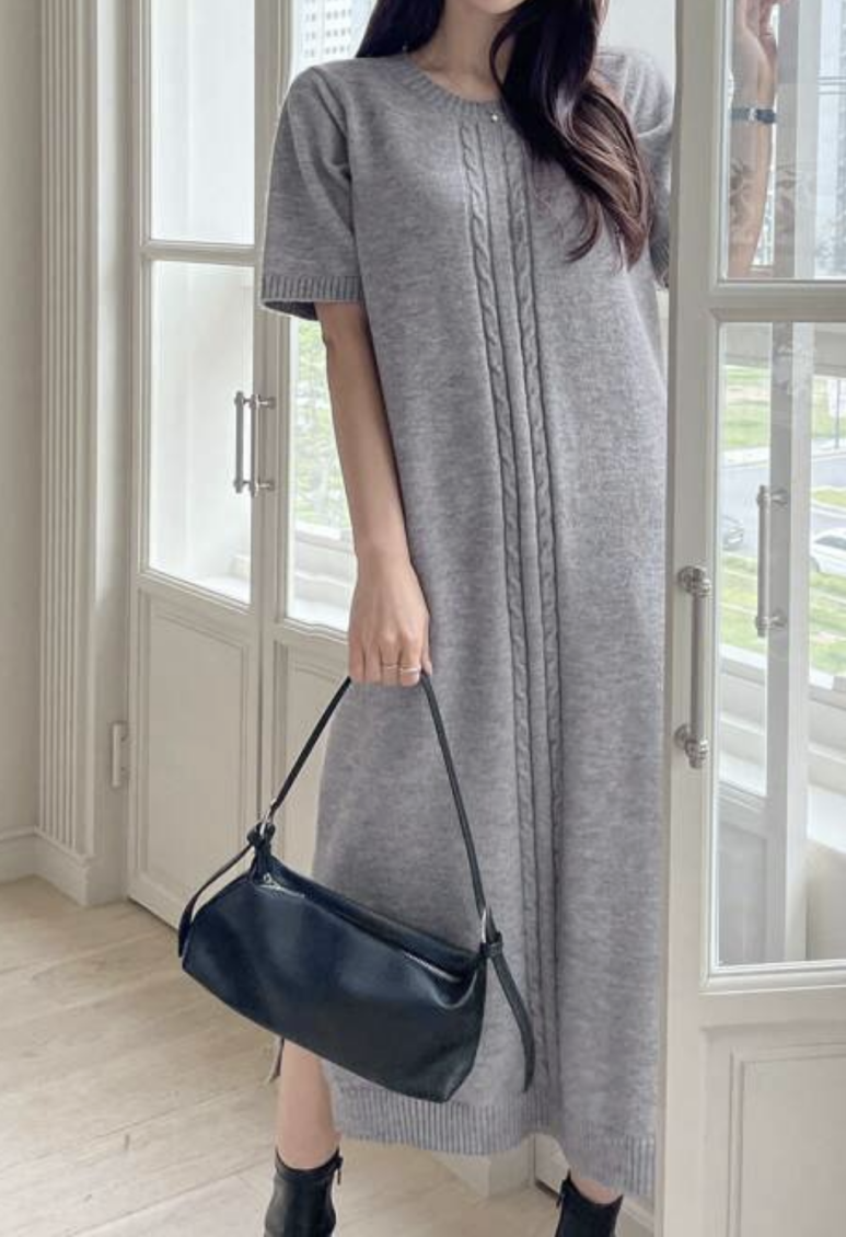 Pretty ♥ Puff Sweater Gray Dress