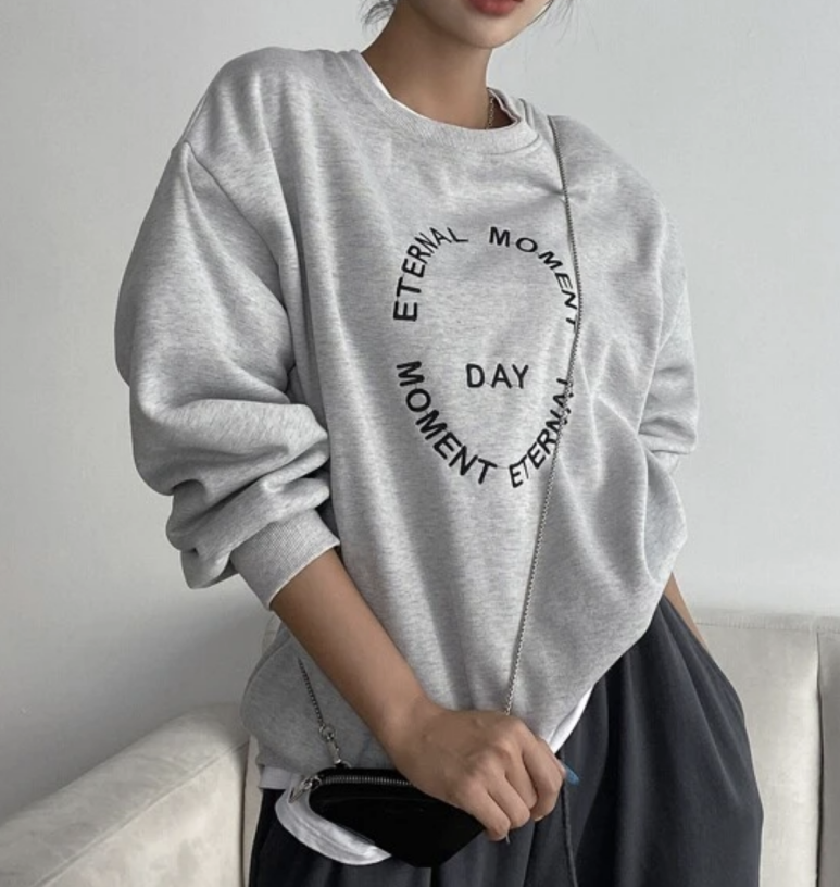 Best for Fall & Winter♥ Moment Lettering Loosefit Sweatshirt 4 Colors