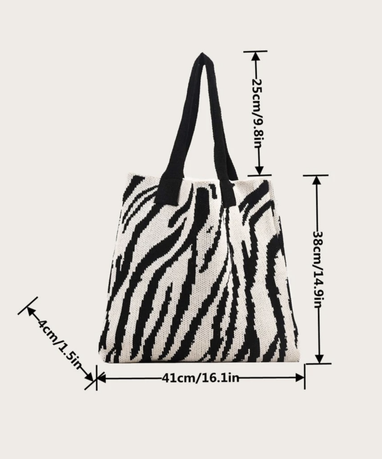 Animal Print Knit Tote 2 Colors