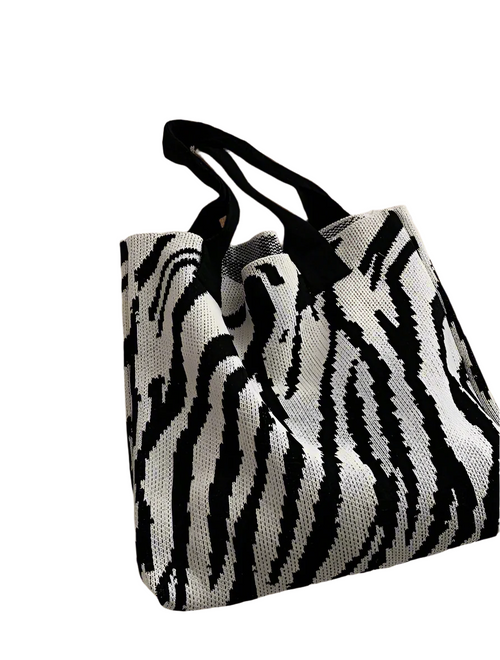 Animal Print Knit Tote 2 Colors