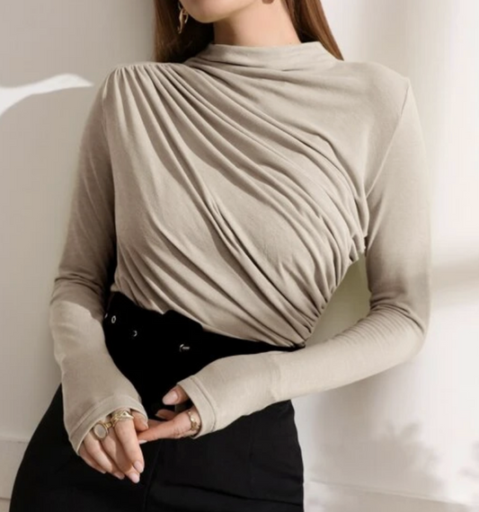 Rouched Top Long Sleeve