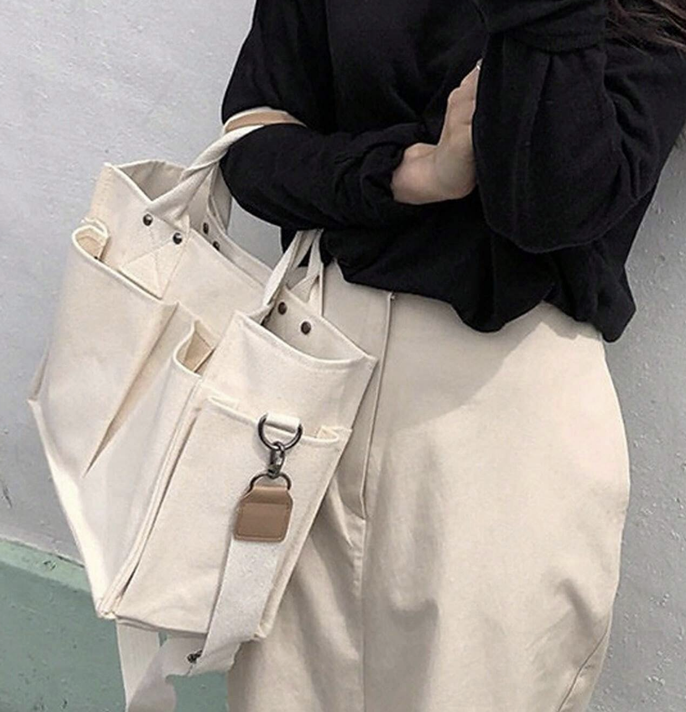 Canvas Tote Shoulder Bag-Crossbody