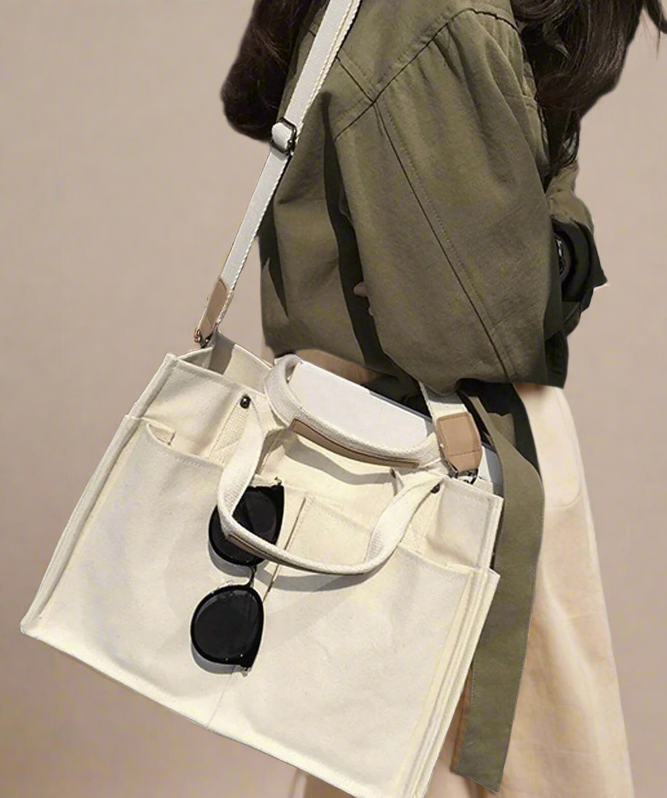 Canvas Tote Shoulder Bag-Crossbody