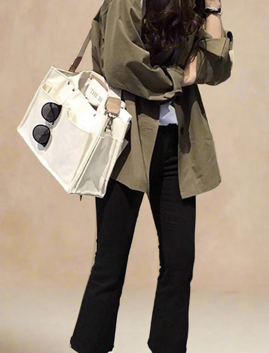Canvas Tote Shoulder Bag – Convertible Crossbody Bag for Everyday Use