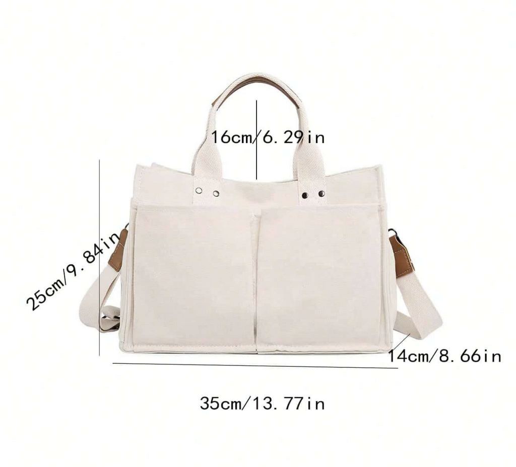 Canvas Tote Shoulder Bag-Crossbody