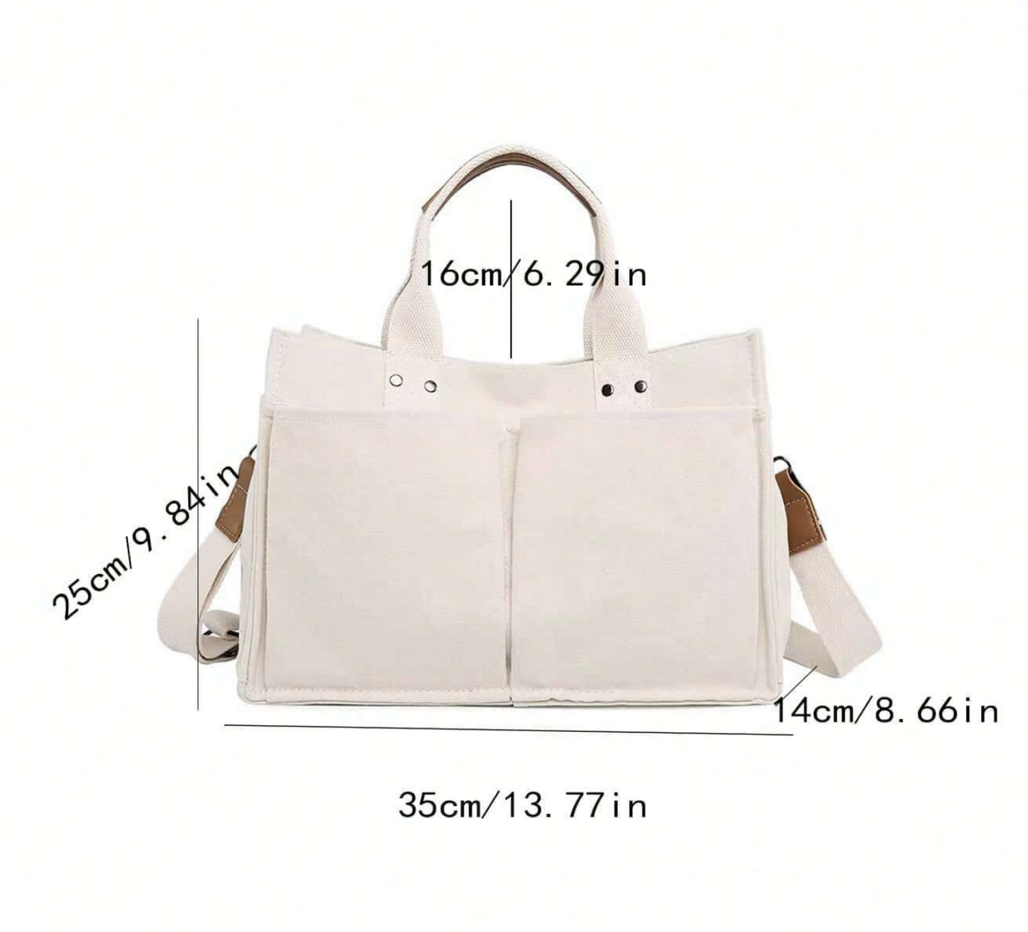 Canvas Tote Shoulder Bag-Crossbody