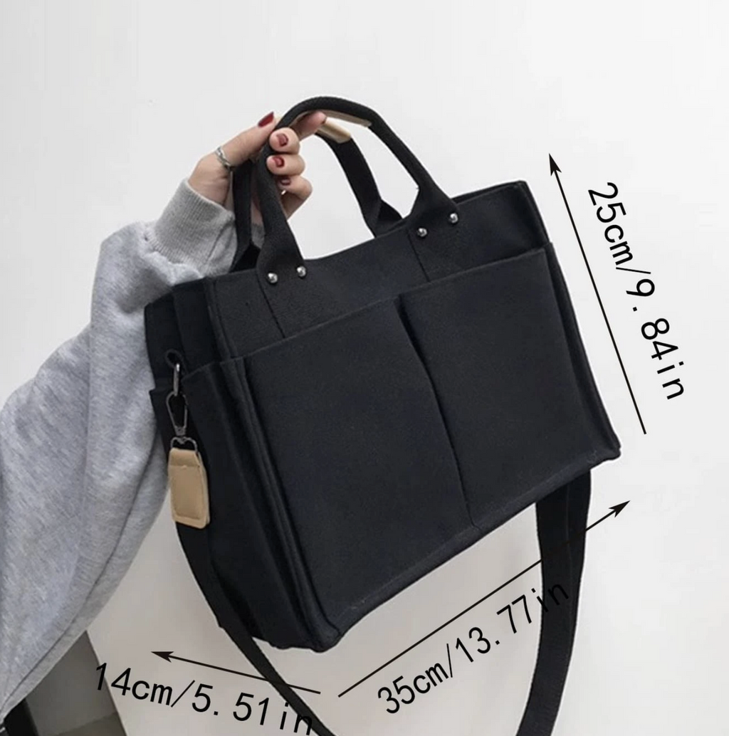 Canvas Tote Shoulder Bag-Crossbody