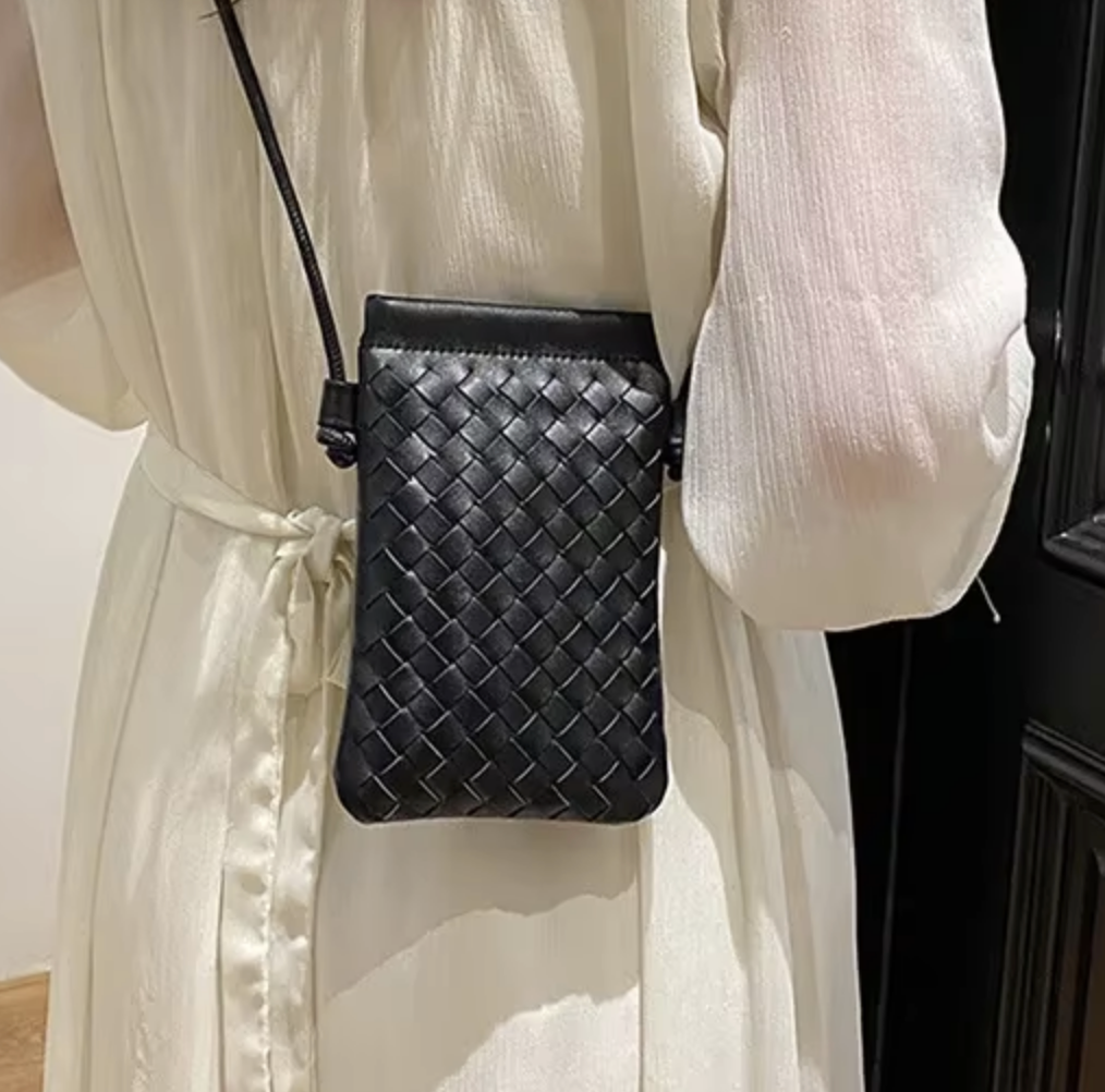 Mini Woven Crossbody Bags for Women, Trendy Vegan Leather Shoulder Bag
