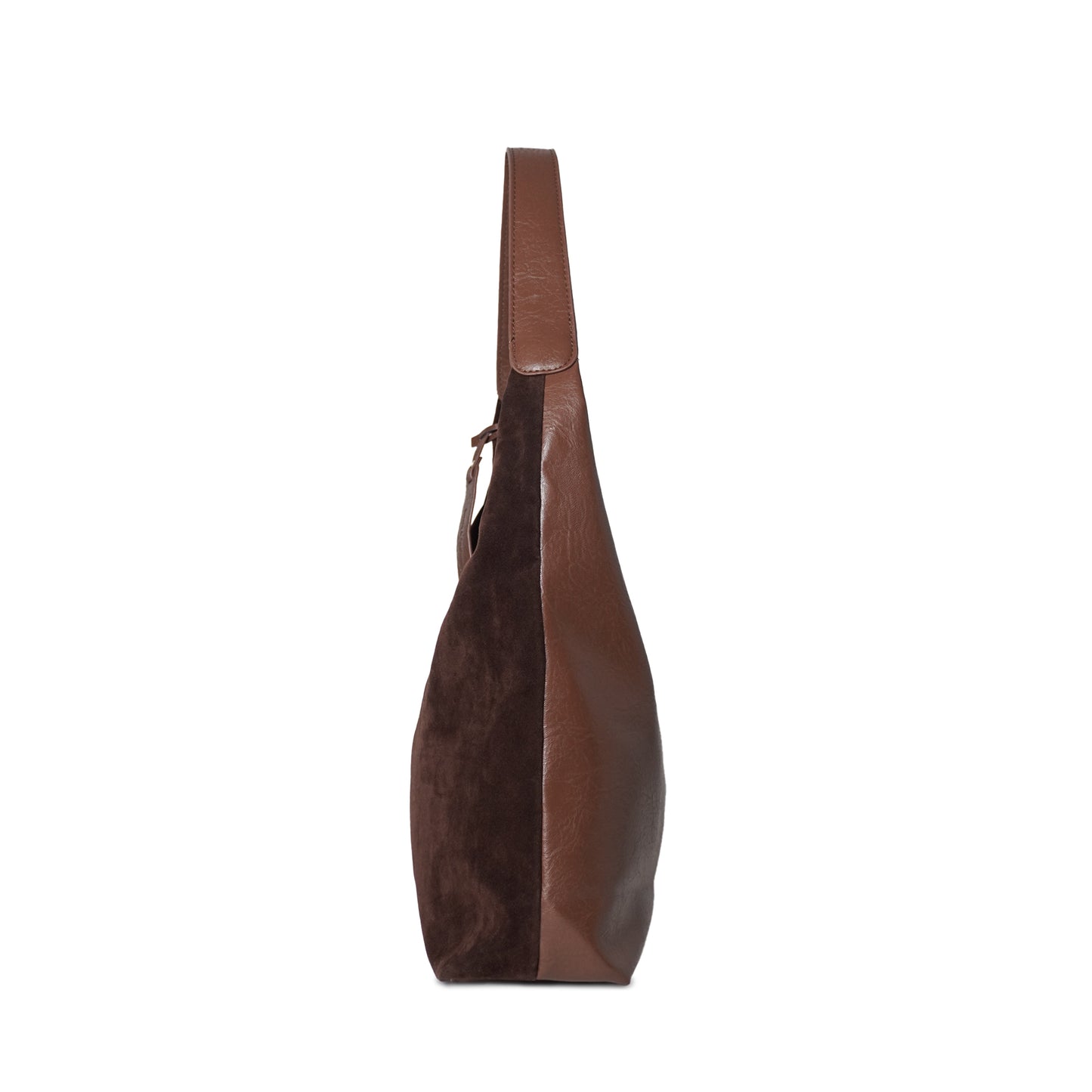 Suede Leather Hobo Bag, Suede Shoulder Bag, 2-in-1 Dual-Texture Shoulder Bag