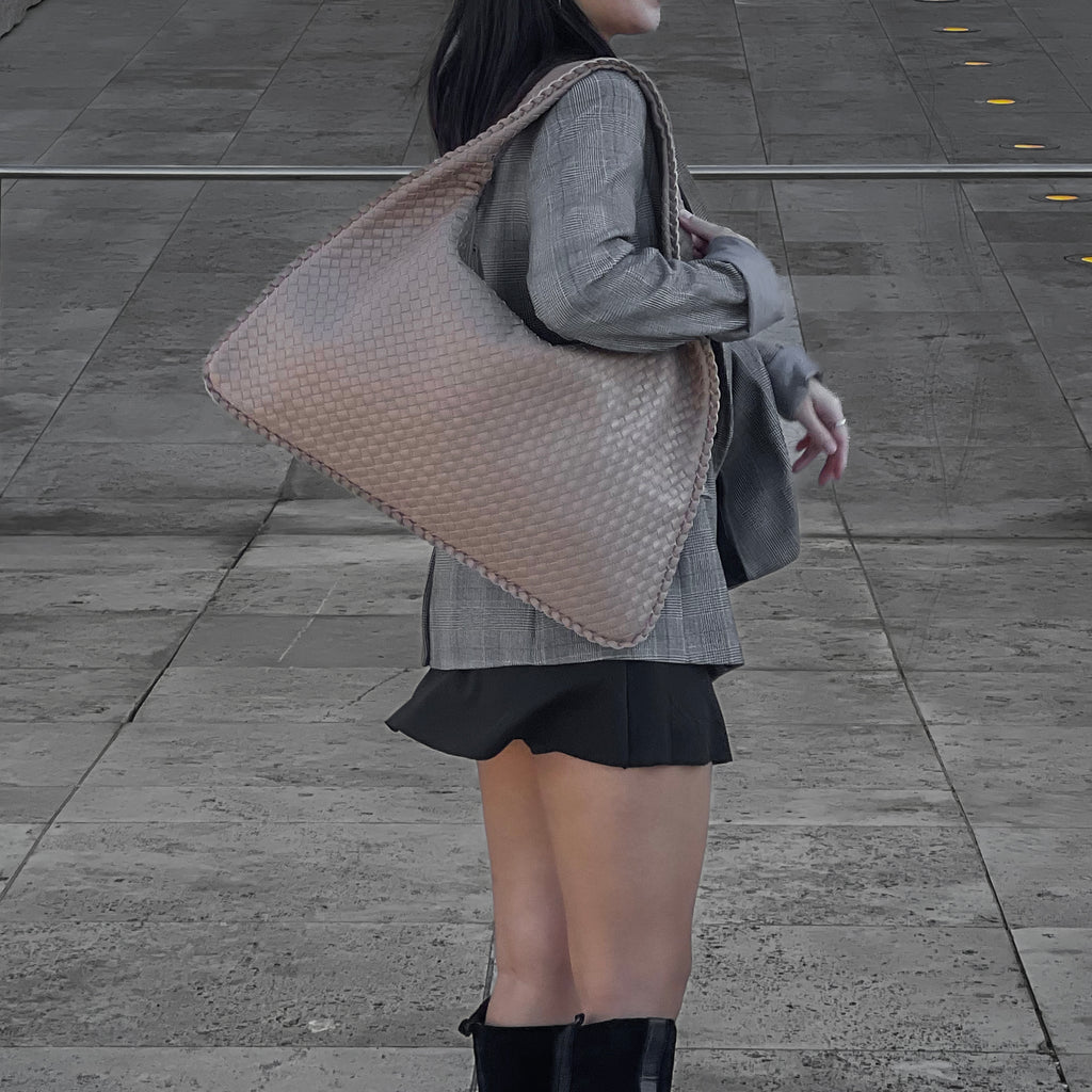 Vegan Leather Woven Hobo Bag, Braided Handbag, Woven Shoulder Bag