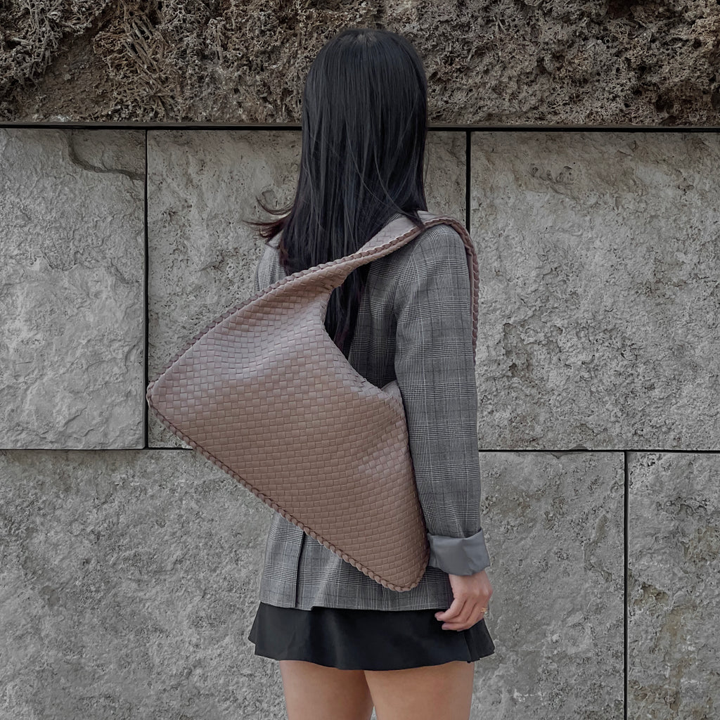 Vegan Leather Woven Hobo Bag, Braided Handbag, Woven Shoulder Bag