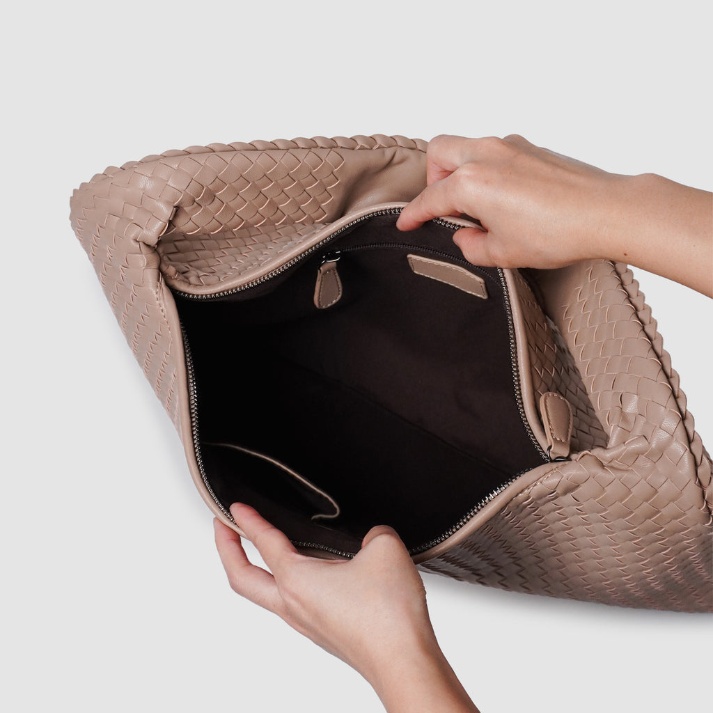 Vegan Leather Woven Hobo Bag, Braided Handbag, Woven Shoulder Bag