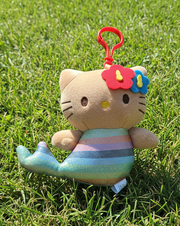 Sanrio Hello Kitty Hawaii Edition Mermaid Plush Keychain 4.5” – Cute Hawaiian Kawaii Bag Charm Gift