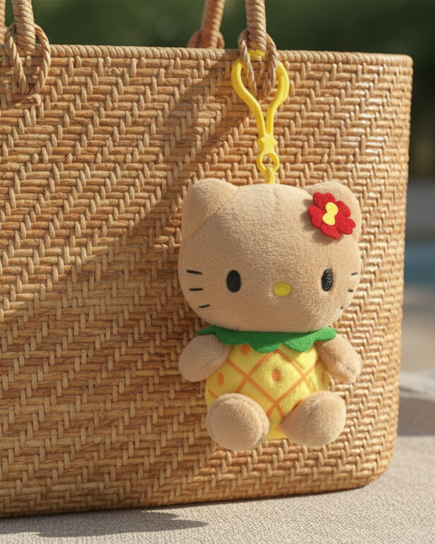 Hello Kitty Hawaii Edition Keychain – Cute Sanrio Hawaiian Keyring Bag Charm Souvenir Gift