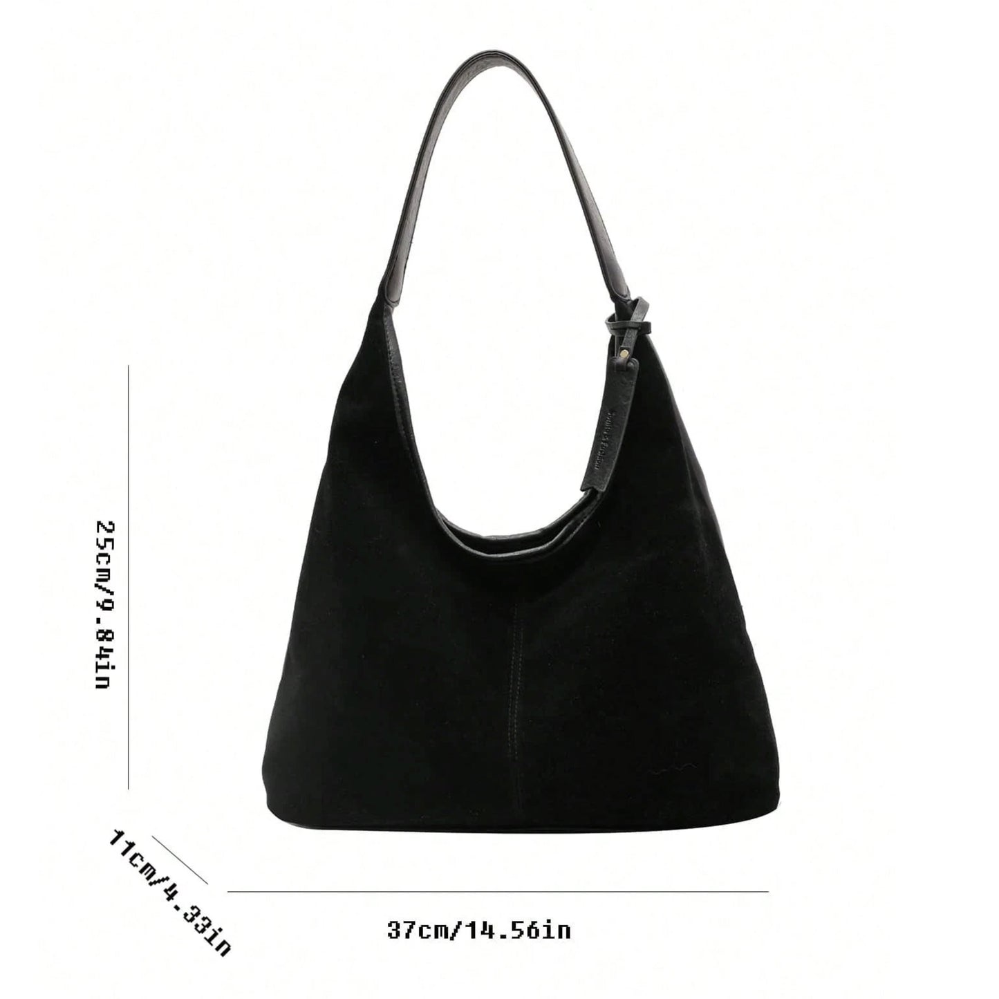 Suede Leather Hobo Bag, Suede Shoulder Bag, 2-in-1 Dual-Texture Shoulder Bag