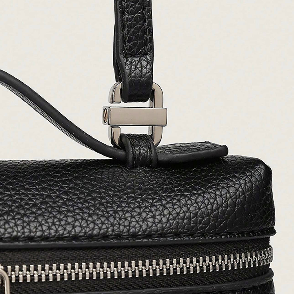Vegan Leather Crossbody Bag, L19 Top-Handle Shoulder Handbag