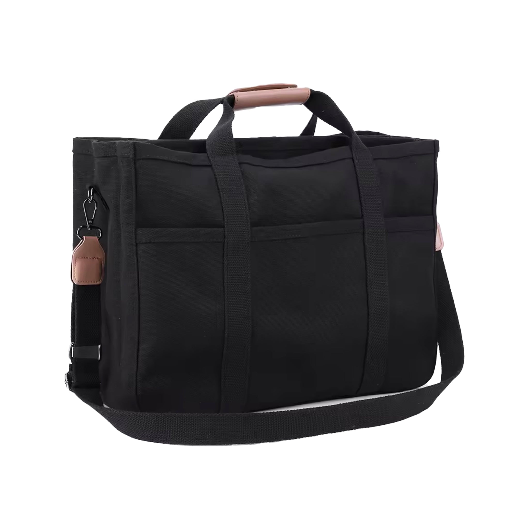 Canvas Tote Bag with Diaper Divider, Convertible Canvas Shoulder Crossbody Bag for Moms & Everyday Use
