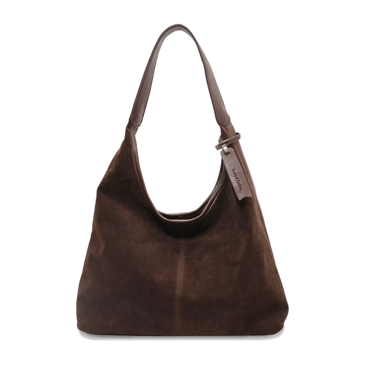 Suede Leather Hobo Bag, Suede Shoulder Bag, 2-in-1 Dual-Texture Shoulder Bag