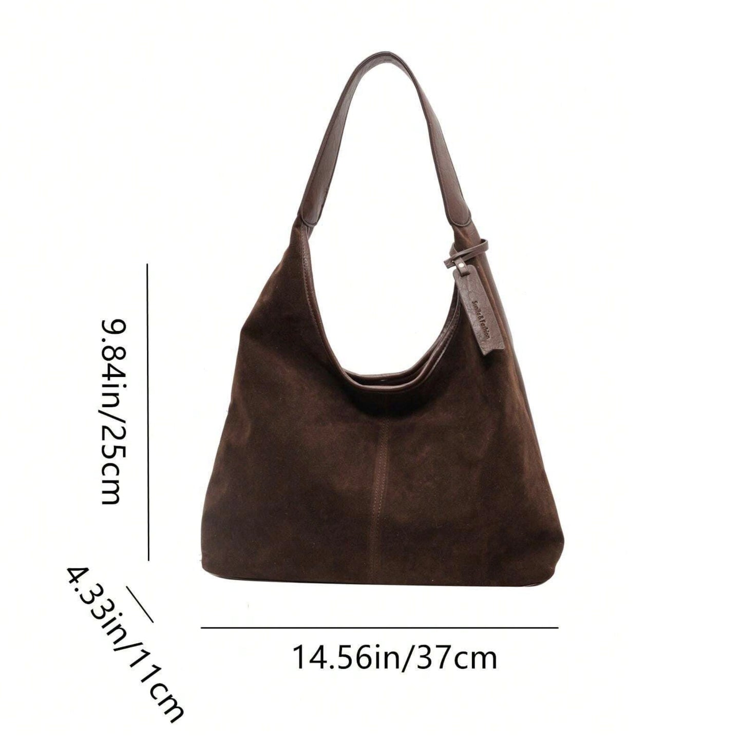 Suede Leather Hobo Bag, Suede Shoulder Bag, 2-in-1 Dual-Texture Shoulder Bag