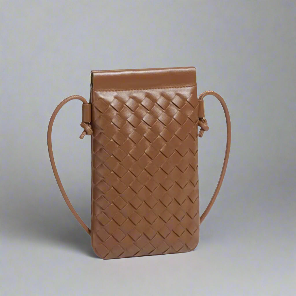 Mini Woven Crossbody Bags for Women, Trendy Vegan Leather Shoulder Bag