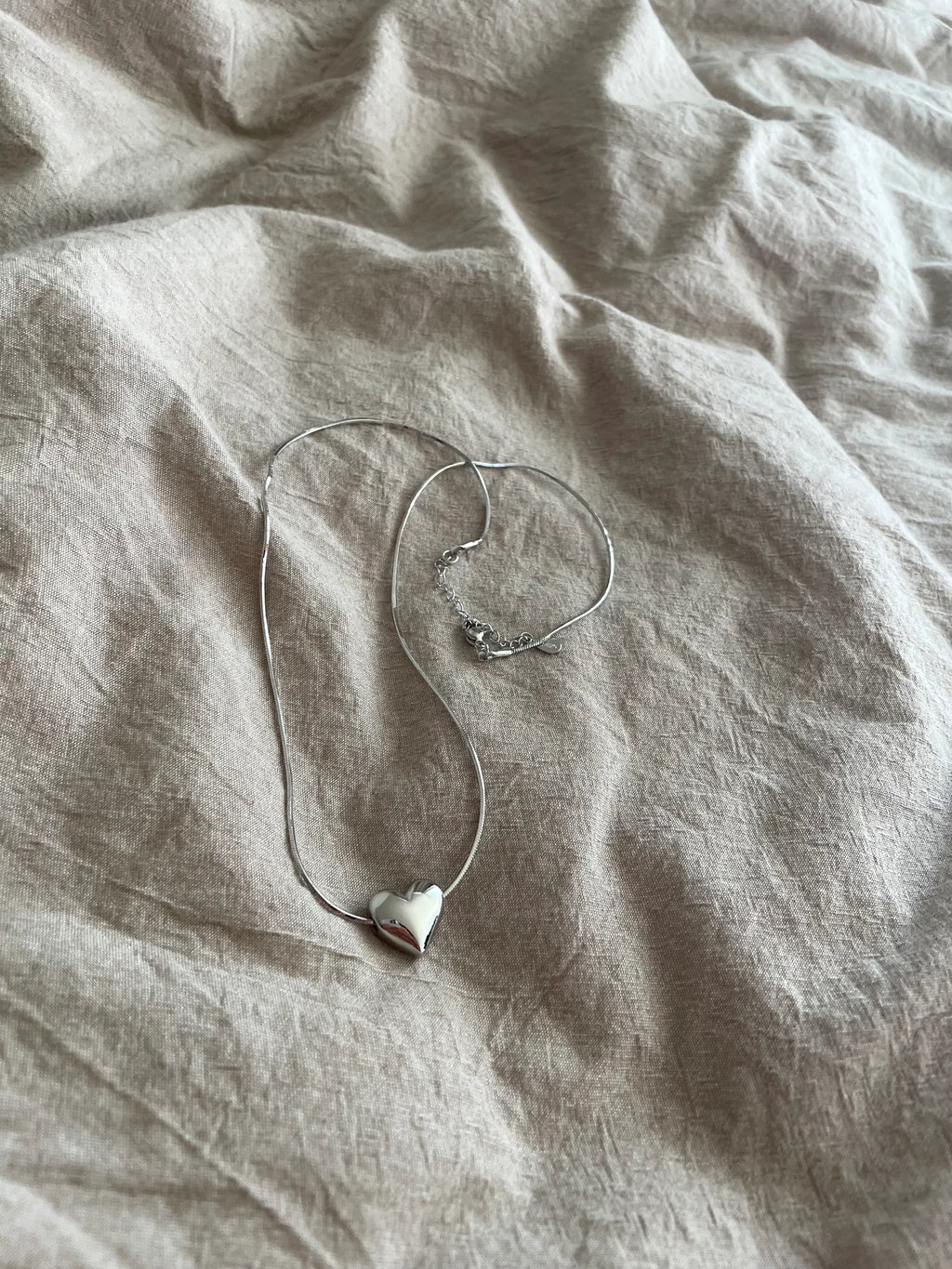 Trendy (Solid)♥ 925 Sterling Silver Heart Necklace