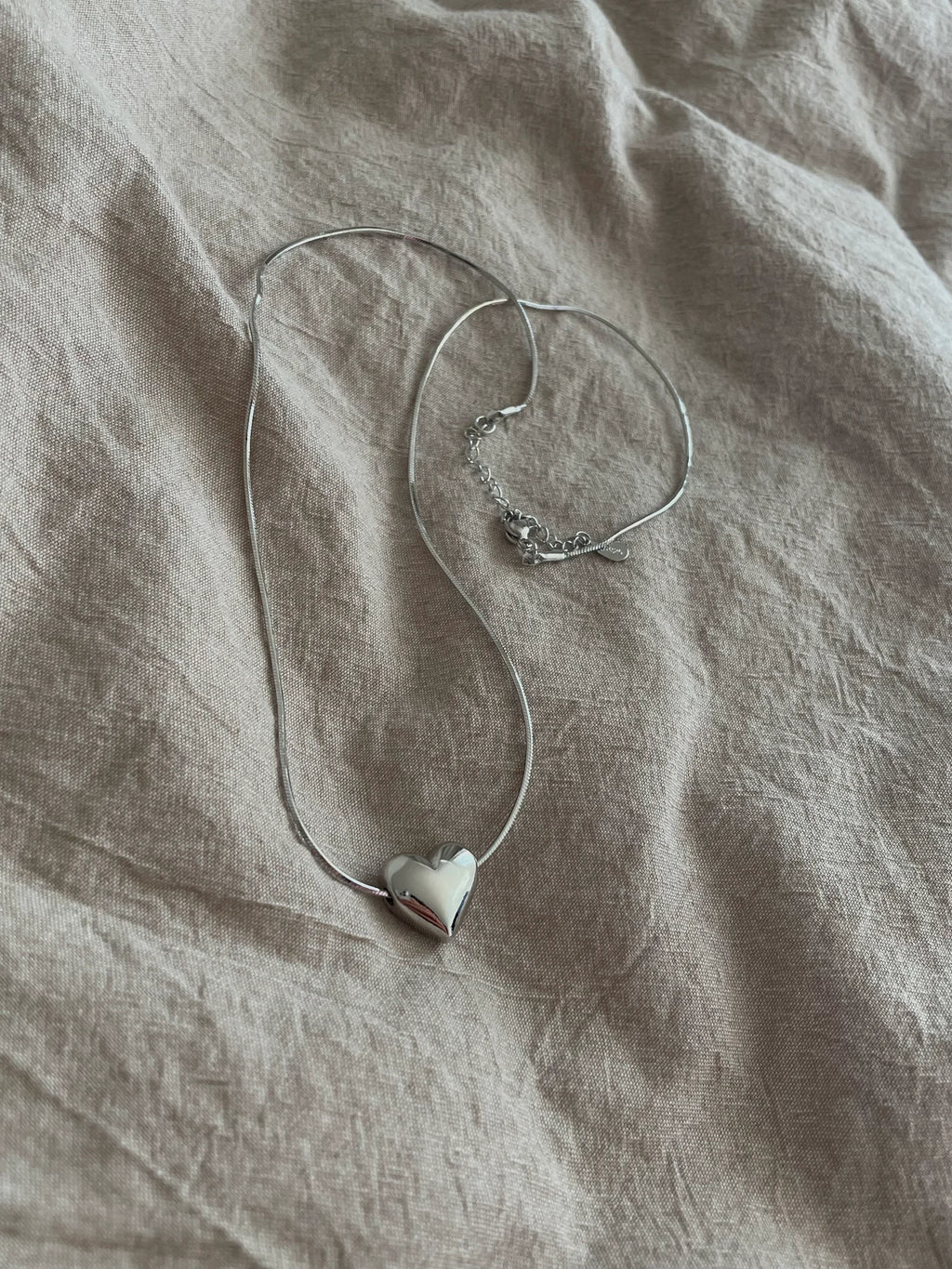 Trendy (Solid)♥ 925 Sterling Silver Heart Necklace