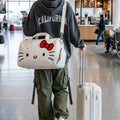 Sanrio Hello Kitty White Duffle Bag – Lightweight Travel Carry-On Weekender Overnight Tote