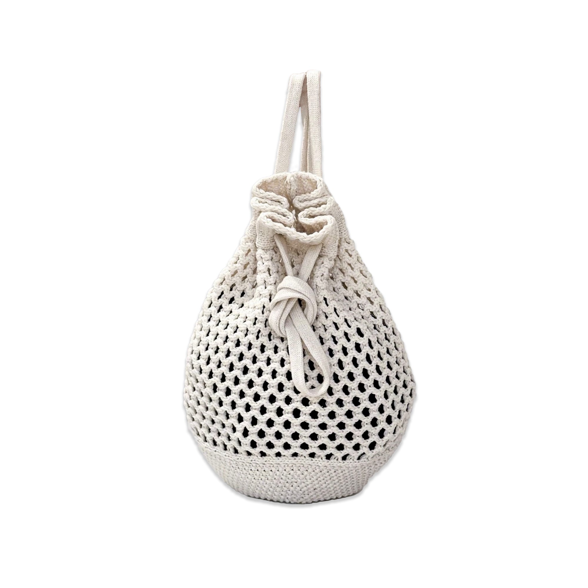 Crochet Bucket Backpack, Stylish Knit Backpack for Casual & Everyday Use