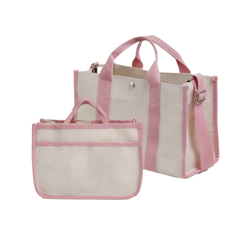 Canvas Shoulder Crossbody Bag with Inner Insert – Versatile & Organized Everyday Tote