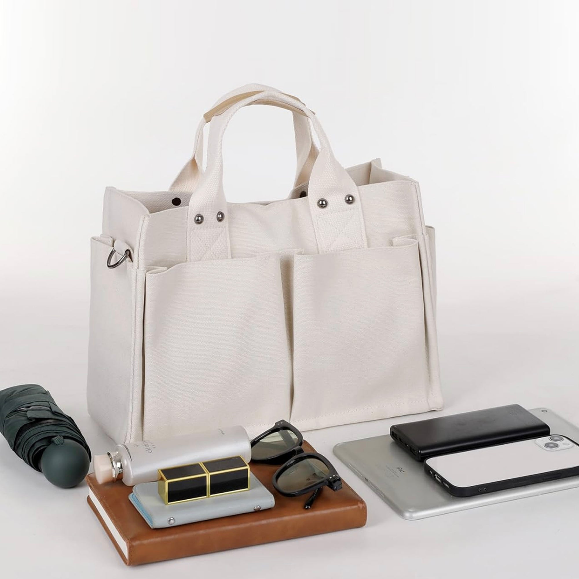 Canvas Tote Shoulder Bag – Convertible Crossbody Bag for Everyday Use