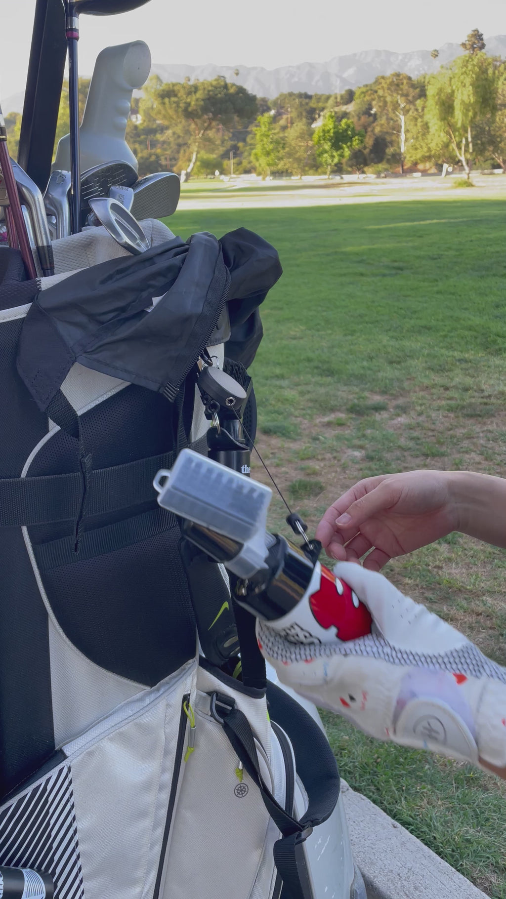 Disney Mickey Golf Club Brush Cleaner with Retainer Clip and Squeeze Water Bottle