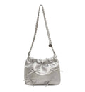 Silver Bow Chain Shoulder Bag – Glam Mini Purse with Metallic Finish & Cute Bow Detail