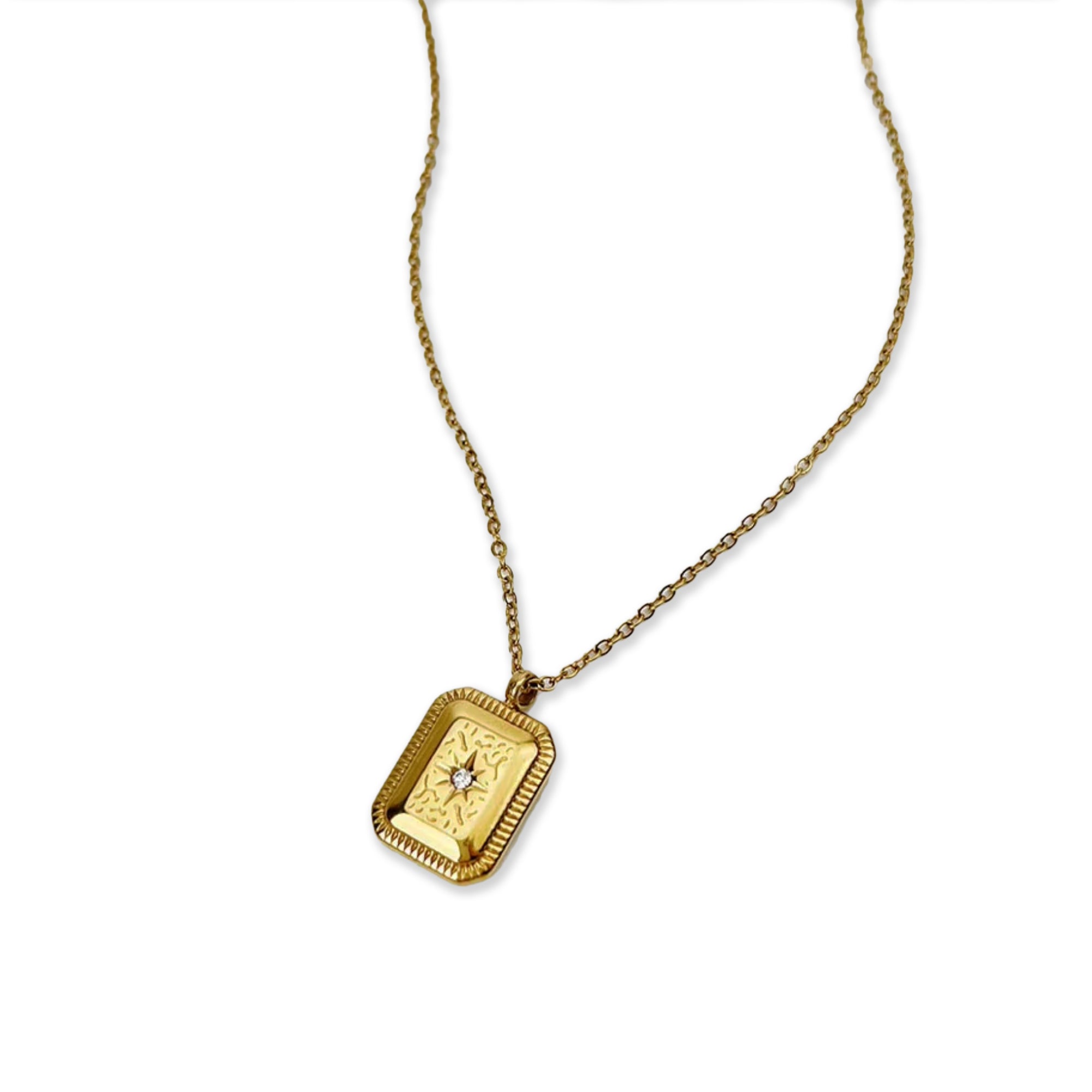 18K Gold Plated Starburst Necklace for Women, Stainless Steel, Non-Tarnish, Scratch-Resistant, Dainty Gold Pendant Necklace, Everyday Jewelry, Gift for Her